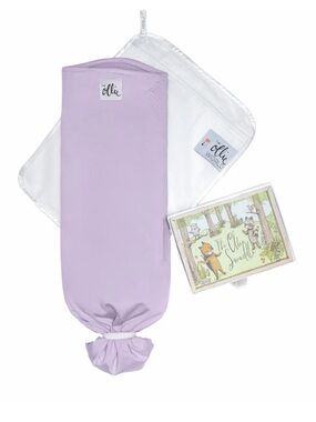 The Ollie World Lavender Swaddle Sack with White Blanket - The Ollie